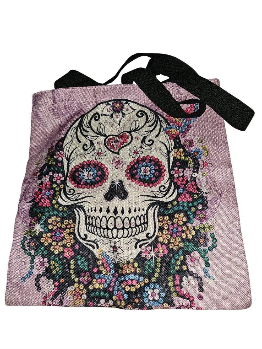 💰Sugar Skull Floral Tote Bag - Pink